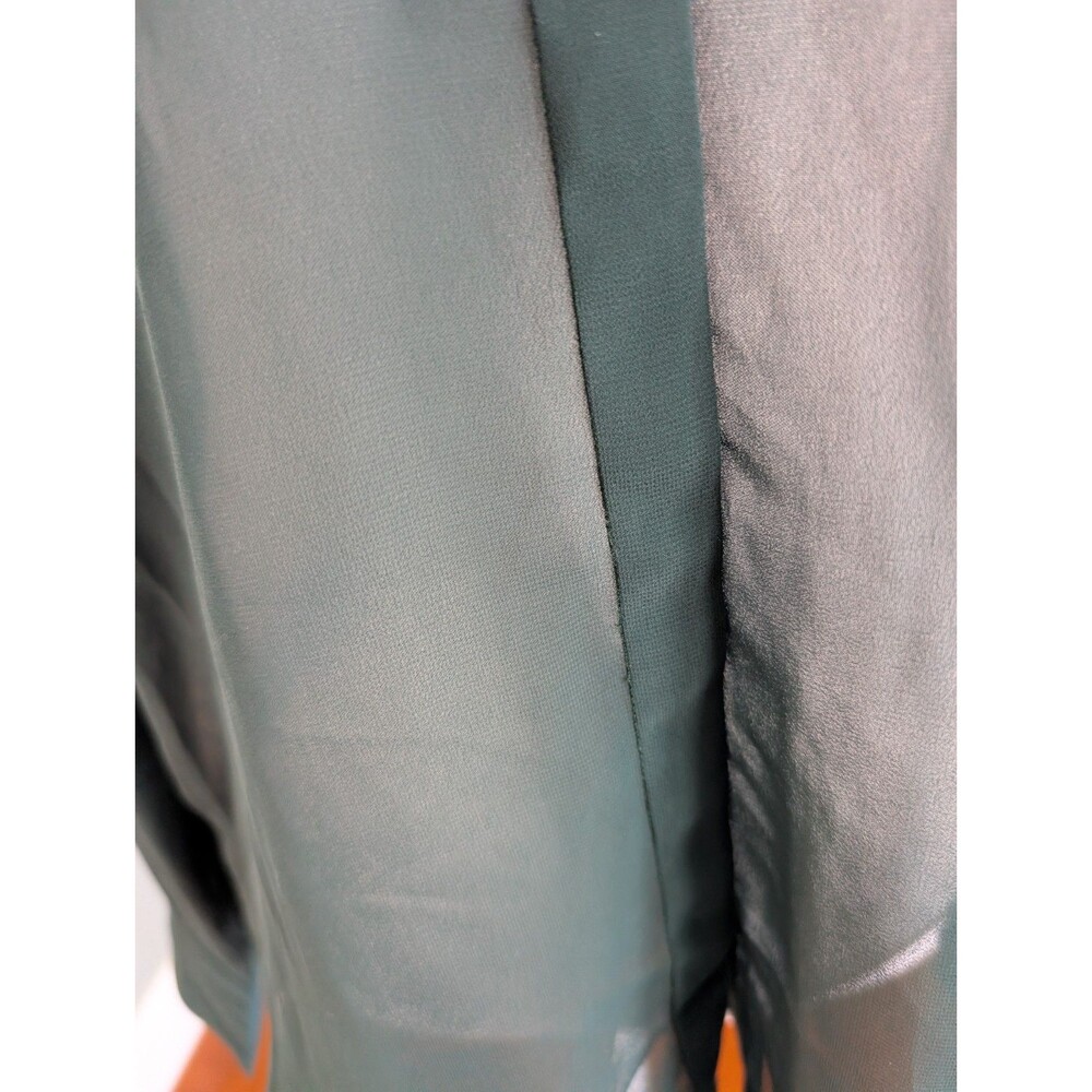 Abercrombie Sheer Teal Green Button Down Collared Shirt Going Out Top Luxury S image 4